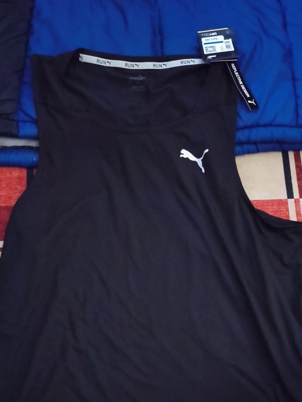 Puma Men's Black Tank with White Puma Logo